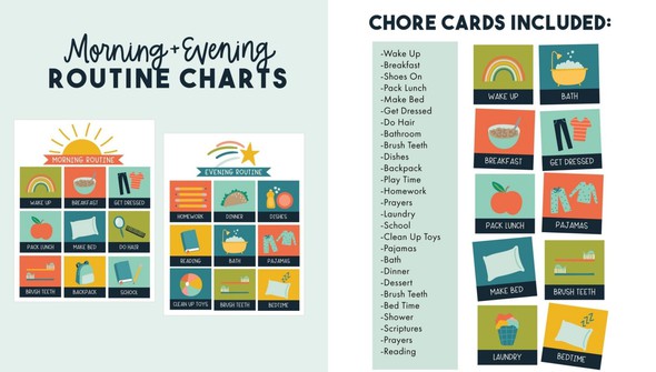 Kids Chore Chart Digital - Morning & Evening Routine gallery