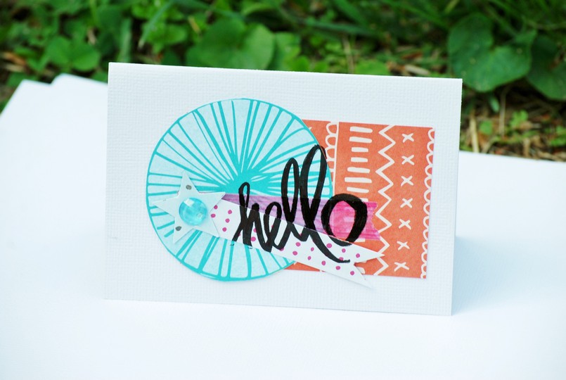 Hello card nicole martel american crafts amy tangerine rise and shine american crafts clique kits
