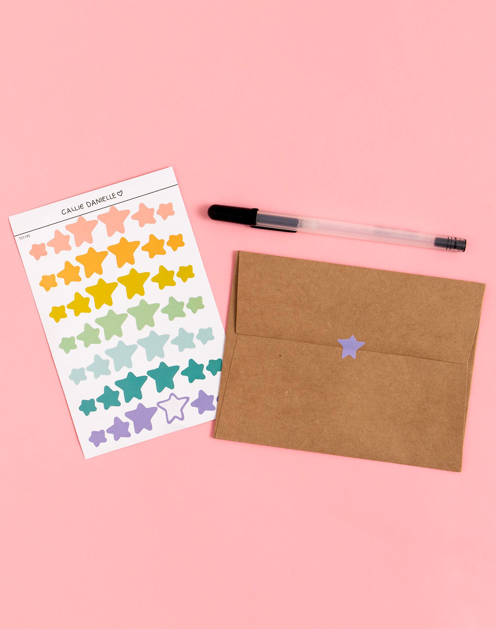 Rainbow Stars Sticker Sheet - Callie Danielle Shop