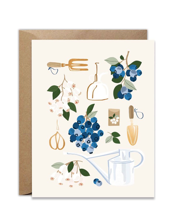 Blueberry Garden Greeting Card, 1 of 1