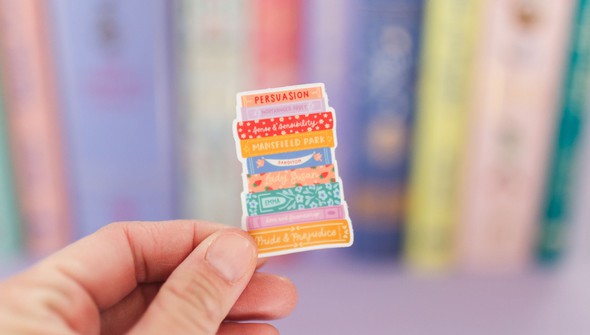Jane Austen Book Stack Decal Sticker gallery