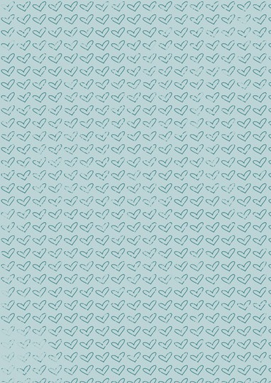 Teal Heart Patterned Paper