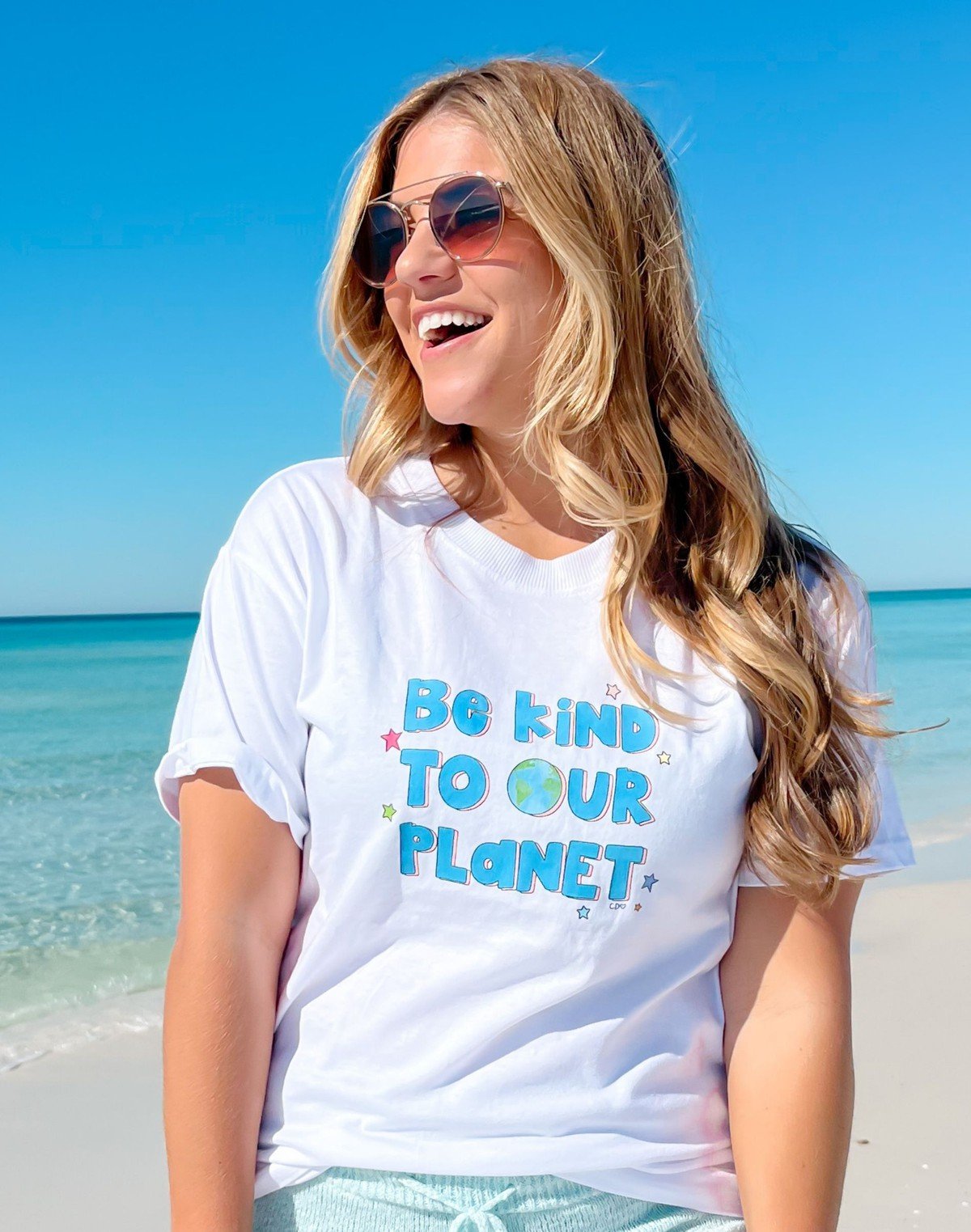 Be Kind to Our Planet Callie Tee - White item