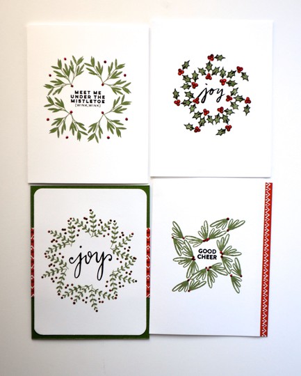 Christmas foliage patterned cards original