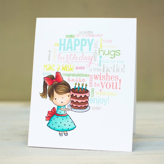 Birthday Cards with Stamped Background