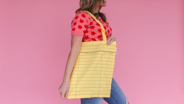 Yellow Library Card Lightweight Foldable Tote Bag gallery
