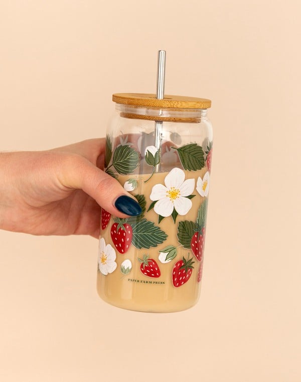Strawberry Patch Glass Can, 2 of 2