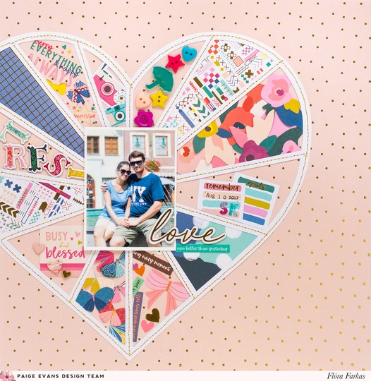 Pie Chart Heart - Pink Paislee Paige Evans DT