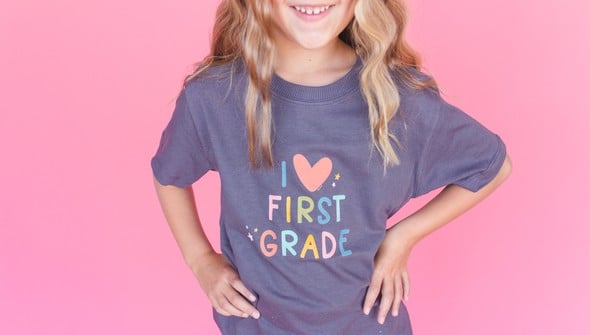 I Love First Grade - Youth Pippi Tee - Dark Gray gallery