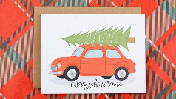 Christmas Car Greeting Card gallery