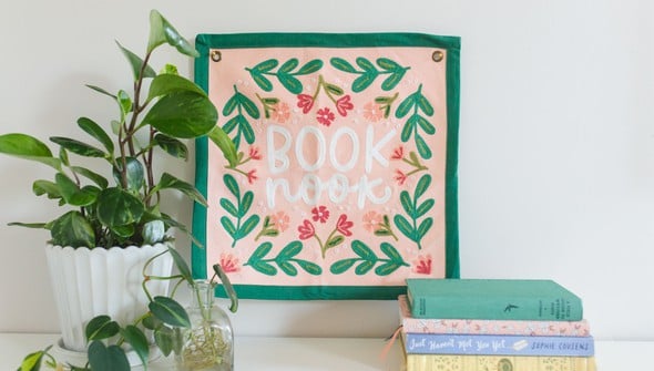 Book Nook Embroidered Canvas Banner gallery