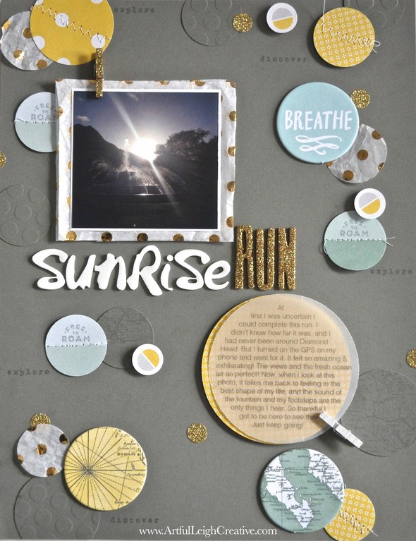 "Sunrise Run" Shimelle Challenge Weekend Layout by scrappyleigh gallery