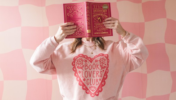 Book Lovers Club Corded Sweatshirt - Blush gallery