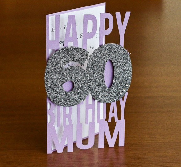 60th Birthday Card using Silhouette Cameo