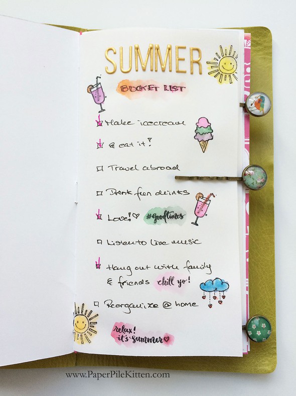 Summer Bucket List in Traveler's Notebook by paperpilekitten gallery