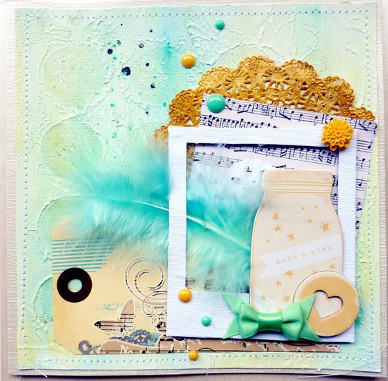 Card with mixed media background