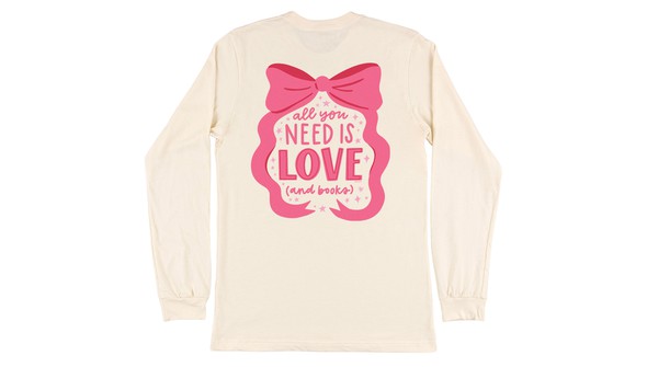 All You Need Is Love And Books Long-Sleeve Tee - Natural gallery