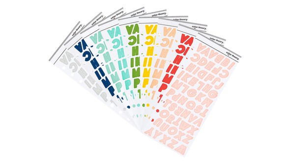 Color Theory 3x8 Jackson Alpha Stickers Rainbow Bundle gallery