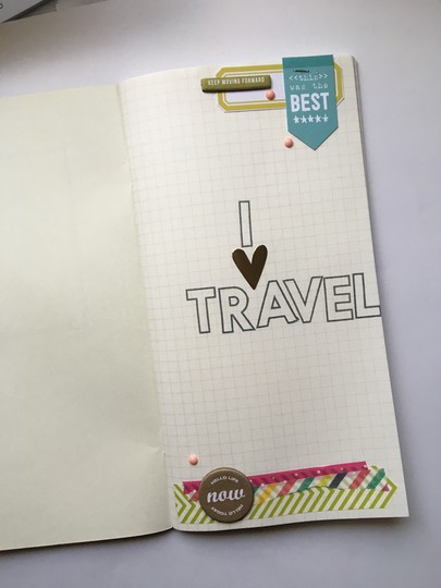 Travelers notebook title page