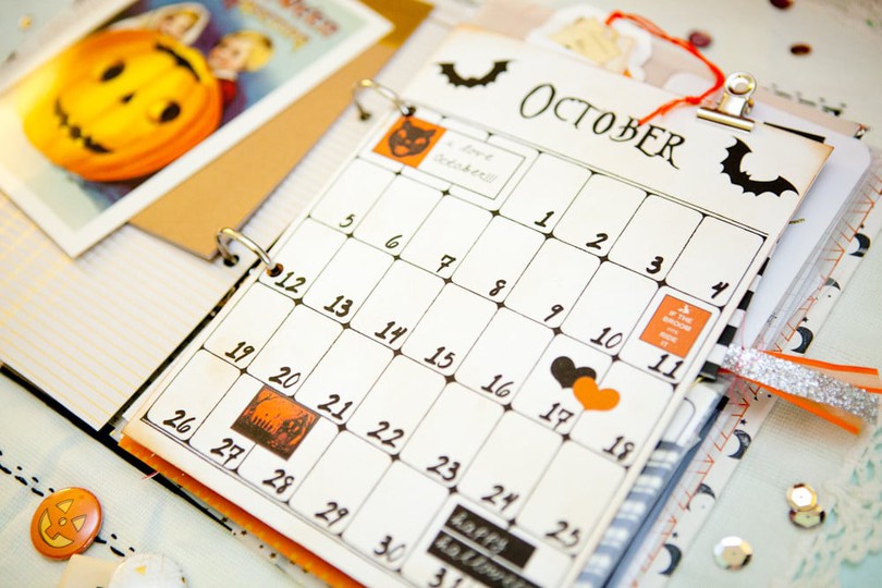 October Daily Calendar pg by AndreaBethke Studio Calico