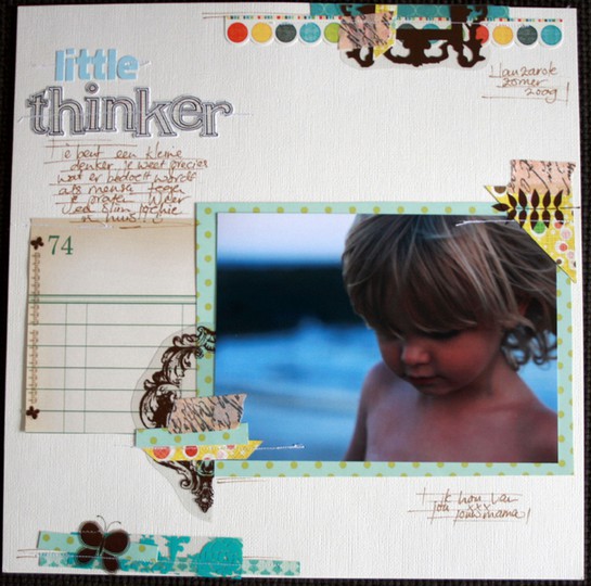 little thinker ~~ scraplift challenge/ thanks to Jennifer Johner