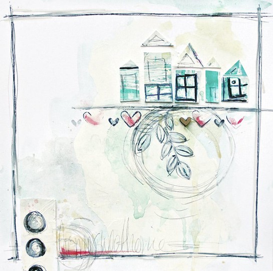 Mixed Media Beach House Collage