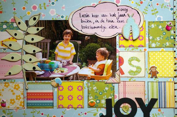 joy (patterned paper challenge) by astrid gallery