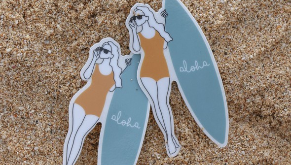 Surfer Girl Decal Sticker gallery