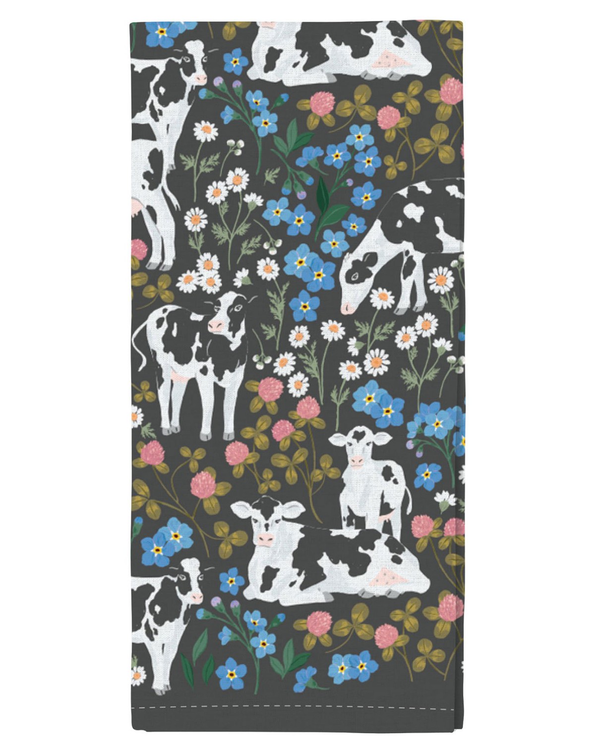 Milk Cows & Flowers Tea Towel item