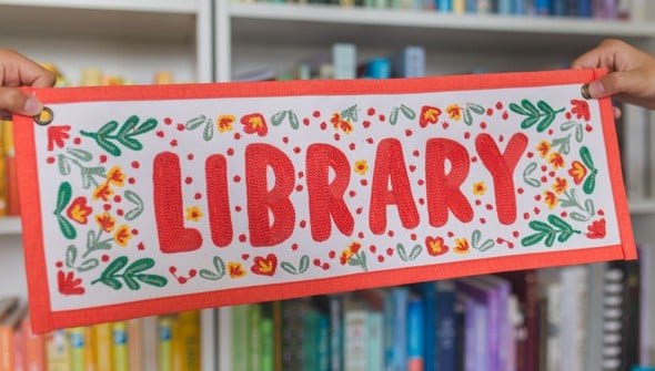 Library Embroidered Canvas Banner - PREORDERING gallery