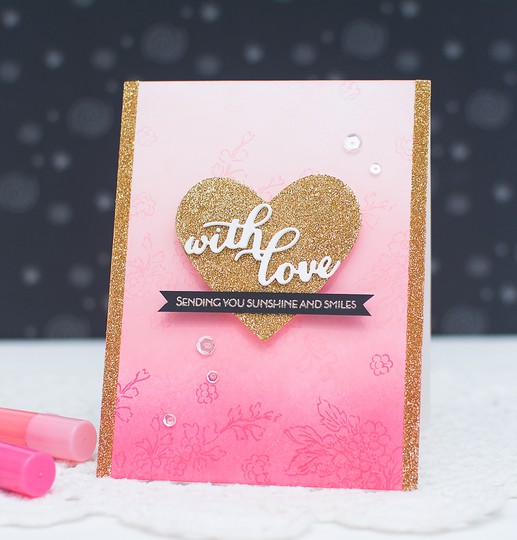 Valentine’s Day Card w/ Glitter Heart 