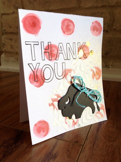 Wine Cork Stamping : a Thank You card