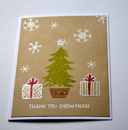 Snowflake christmas thank you card original