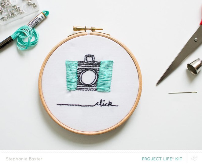 Click | Embroidery hoop art
