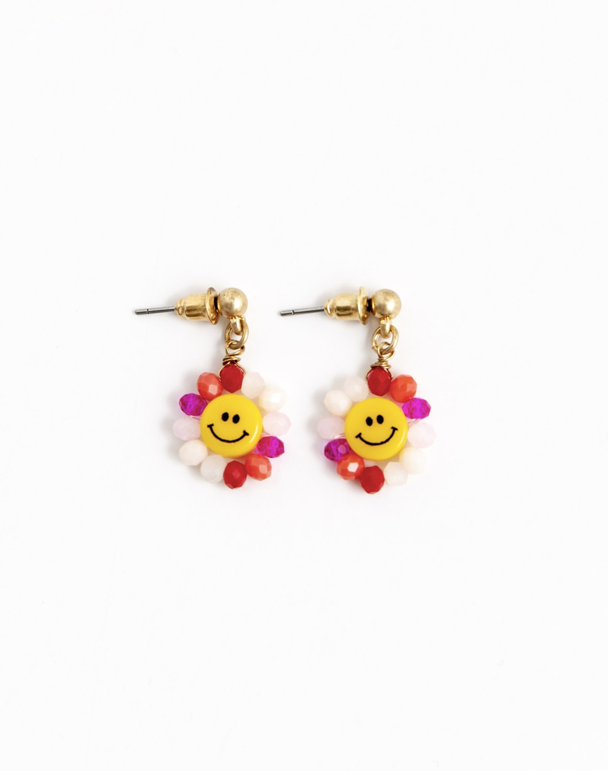 Smiley Face Flower Earrings item
