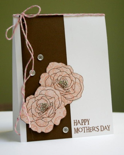 Mother's Day Stamp on Patterned Paper card