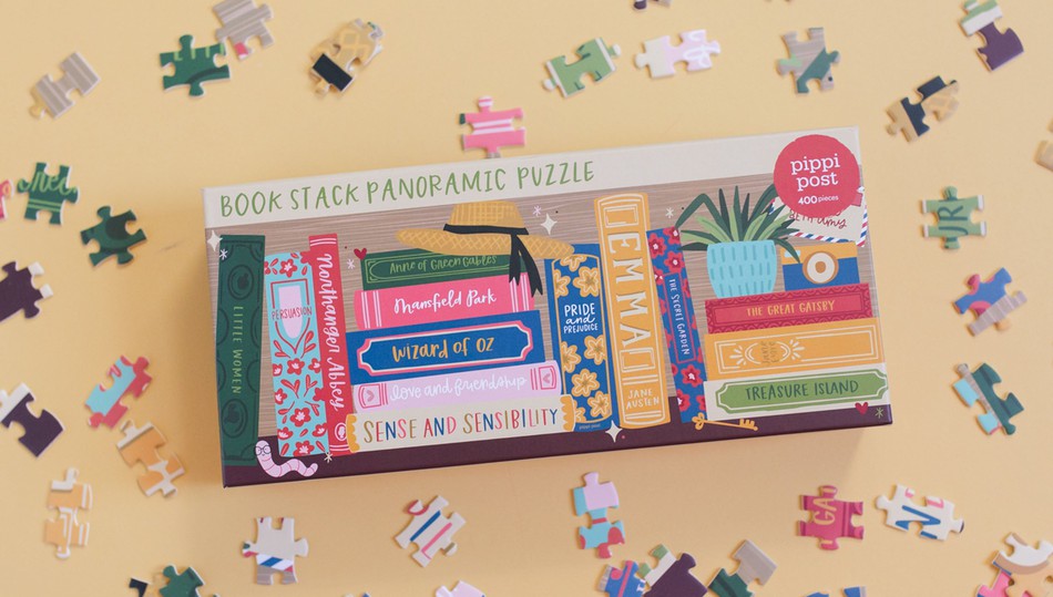Classics Bookshelf - 400 Piece Panoramic Jigsaw Puzzle