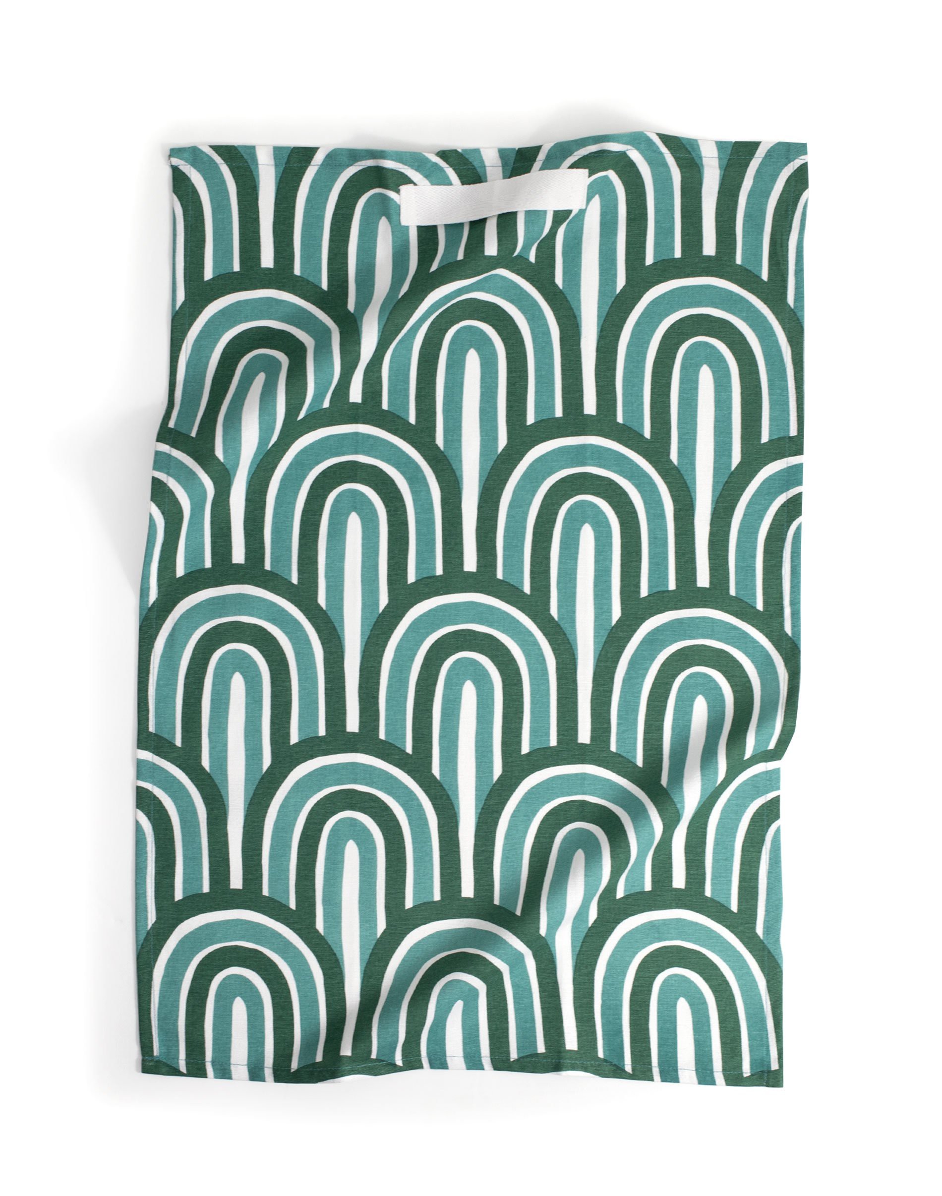 Teal Arches Kitchen Towel