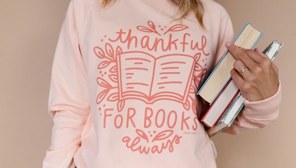 Thankful For Books - Pippi Sweatshirt - Peach gallery