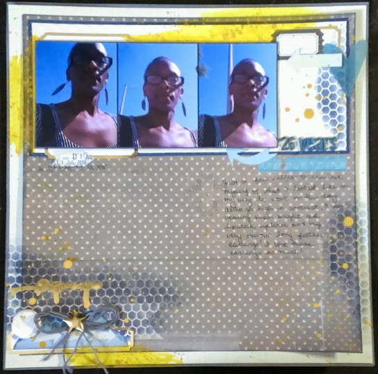 Mixed Media Layout made with products from July grab bag