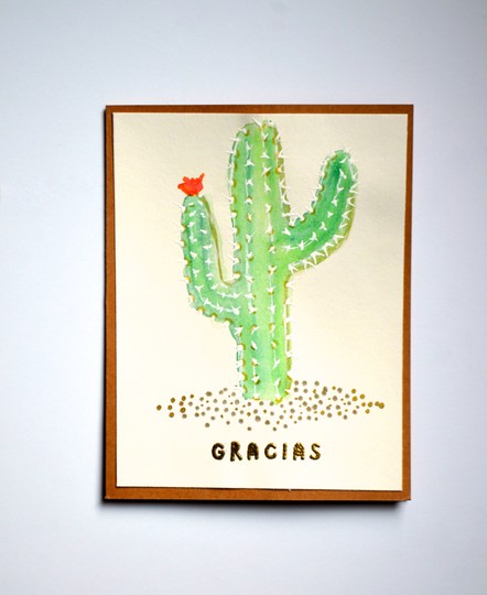 Gracias cactus card original
