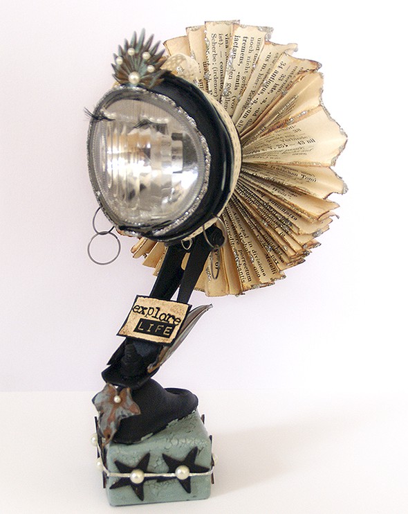 Altered bicycle lamp "art doll" by Saneli gallery