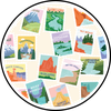 National Parks Stamps Canvas Pouch 