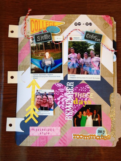 College memories insert for project life