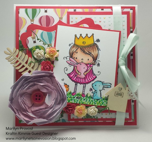 My first Guest DT card for Kraftin' Kimmie Stamps