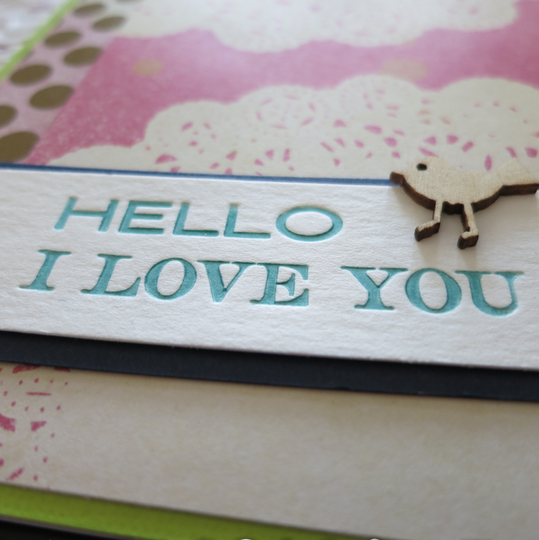 Letterpress Card Hello I Love You