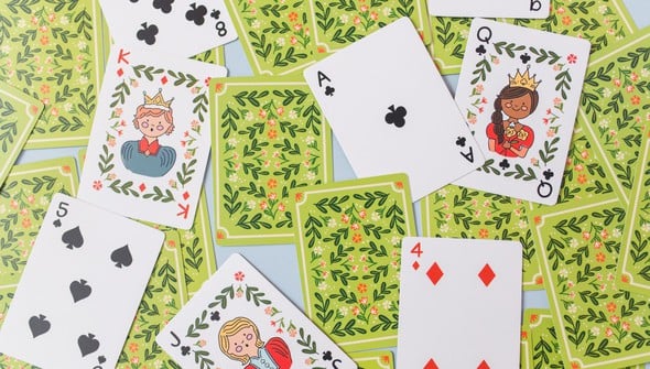Green Floral Deck of Playing Cards gallery