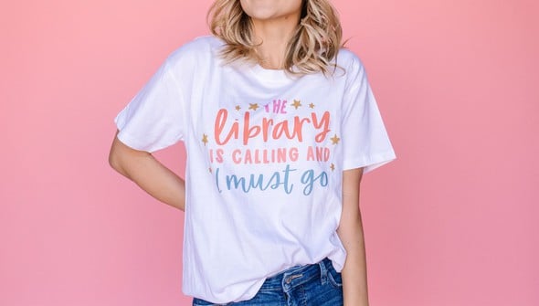 The Library is Calling Pippi Tee - White gallery