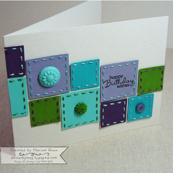 Multi-color Stitched Birthday Card by dzinesbymeg gallery