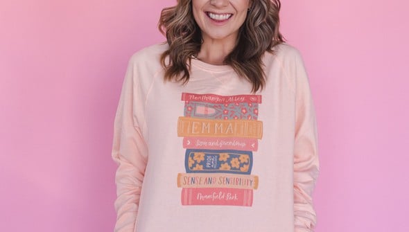 Book Stack Sweatshirt - Peach gallery